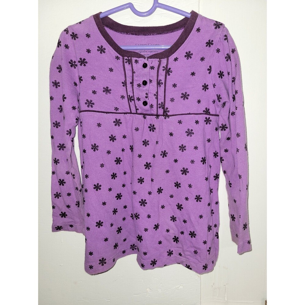 Girls purple long sleeve shirt with flower print AA74